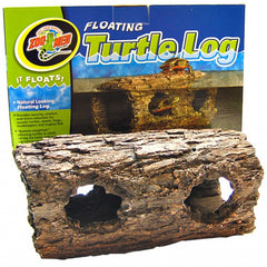 zoomed floating turtle log